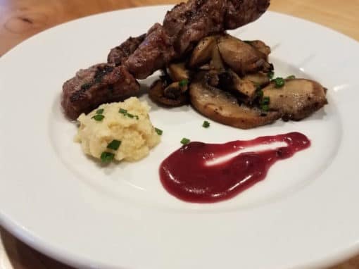 Beef Skewer Roasted Mushroom App