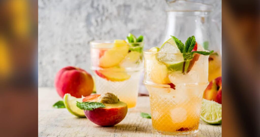 Honey Bee Sangria with Peaches